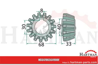 Koło zębate stożkowe 15 zębów VF06564900, 06564900