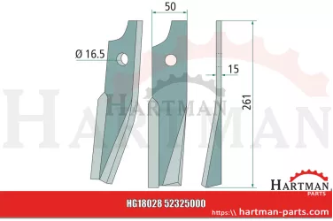 Nóż rotacyjny prawy 52325000, 523250