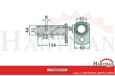 Tulejka do zdejmowanego ramienia zębów 492838, 123030, FEL123030