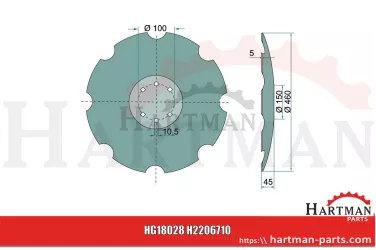 Talerz brony talerzowej uzębiony Ø 460 mm H2206710