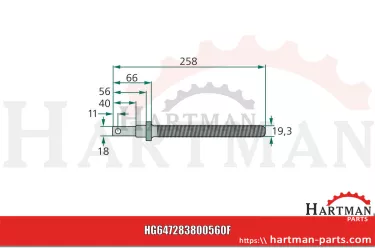 Trzpień gwintowany 00283800560, 00+ 283.80.056.0
