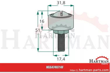 Rolka krzywkowa gwint Ø 9,3 mm 535922, 40714