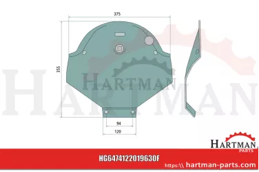 Płoza grubość: 4 mm, Szerokość: 378 mm 4122019630, 4-1220-1963-0