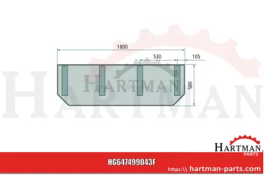 Chusta 1800 x 580 mm 00499043, 00+      499.043