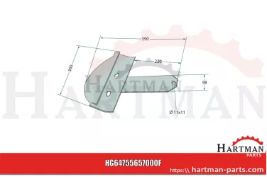 Płoza prawa 55657000, KT55657000