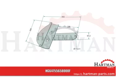 Płoza lewa 55658000, KT55658000
