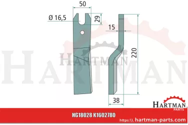 Nóż rotacyjny lewy K1602780