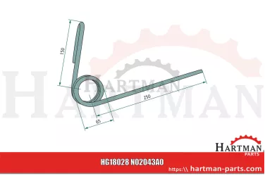 Palec zagarniający siewnika przedni N02043A0