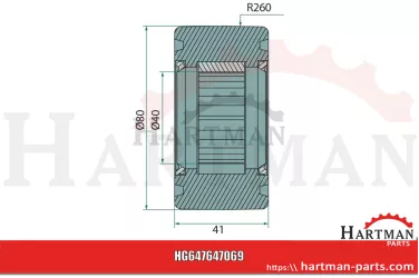Łożysko rolkowe do podbieracza 36 x 80 x 41 mm wałeczkowe 04-075184, L