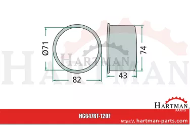 Tuleja z kołnierzem VGRT-120, RT-120, VGRT120