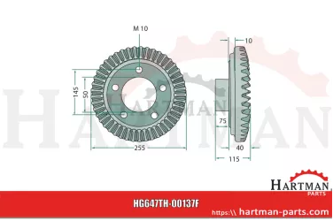 Koło talerzowe 51 zębów Z3000020, VGTH00137, TH-00137