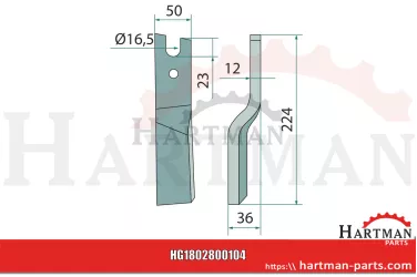 Zęby wirnika prawo K1631040, 1631040