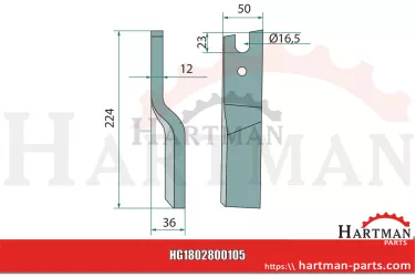 Rotorzinken links lewa strona K1631030, 1631030