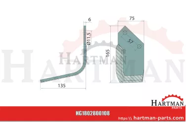 Protractor lewa, powlekana 52106400