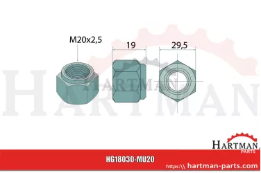 Nakrętka M20 M20x2,5 8.8