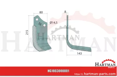 Protractor lewa, powlekana M01110429R, 01110429