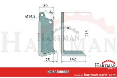 Protractor prawy, powlekany 1110428