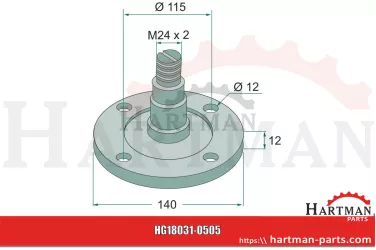 Kołnierz łożyska z osią