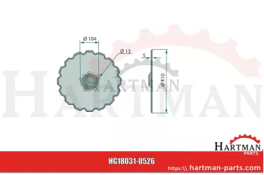 Talerz wysiewający uzębiony, Ø 410 x 5 mm 451371, 305580, 423578, 4445