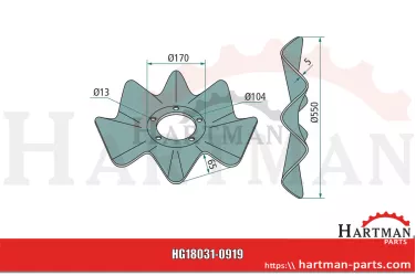 Talerz tnący falisty , Ø 550 x 5 mm