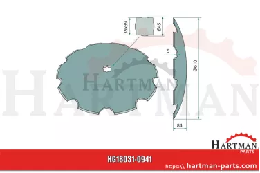 Płyta glatt Ø 610 x 5 mm P00276