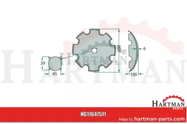 Płyta glatt Ø 610 x 5 mm P00276