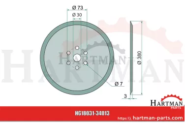 Redlica talerzowa gładka, Ø 380 x 3 mm 90008.55.10.Z