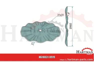 Talerz tnący falisty , Ø 510 x 5 mm