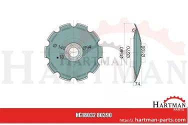 Talerz brony talerzowej uzębiony Ø 560 mm 80390