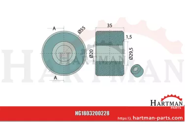 Tuleja dystansowa 20 x 55 x 35 mm 9604552035