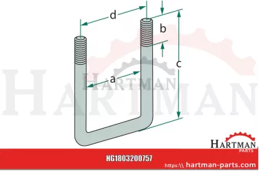Śruba w kształcie litery U bez nakrętek