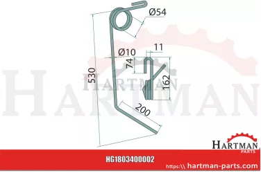 Palec zagarniający siewnika lewy 431802, AC431802