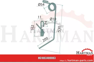 Palec zagarniający siewnika prawy 431803, AC431803