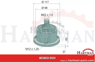 Łożysko kpl. M22 x 1,5 4 otwory (M12 x 1,25) RA133200, RA133000A, NWB2