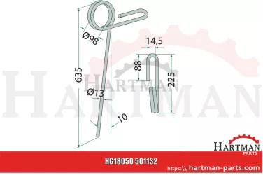 Palec zagarniający siewnika 501132