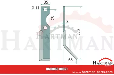 Nóż rotacyjny lewy