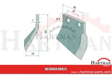 Nóż rotacyjny lewy G.T.1 LI