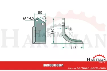 Nóż glebogryzarki lewe Z1400312