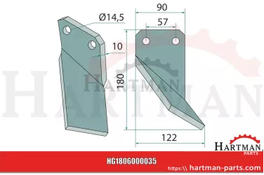 Ostrze frezujące lewa strona 422001