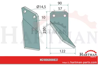 Ostrze frezujące lewa strona 422003