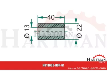 Tuleja 13 x 22 x 40 mm