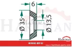 Podkładka z zagłębionym otworem, 13,5 x 35 x 6 mm