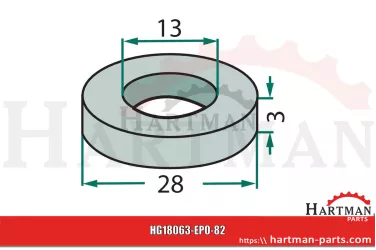 Płyta dystansowa 13 x 28 x 3 mm 8067-3387