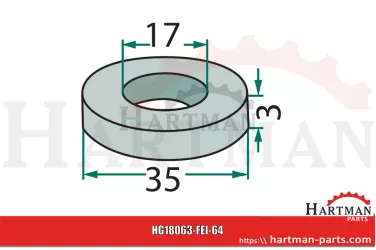 Podkładka 17 x 35 x 3 mm