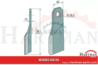 Nóż bijakowy lewy 802-001