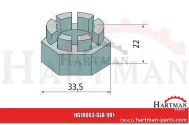 Nakrętka koronowa M20 x 1,5 mm 113-001