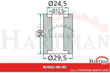 Tulejka wewnętrzna 12,5 x 29,5 x 50 mm