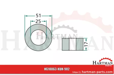 Tuleja 25 x 51 x 17 mm BAG02504, BAG02511