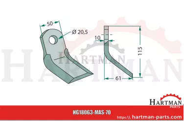 Nóż Y M03400406R, M03400406, 03400406