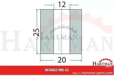 Tuleja aluminium, 12 x 20 x 25 mm TM60070146